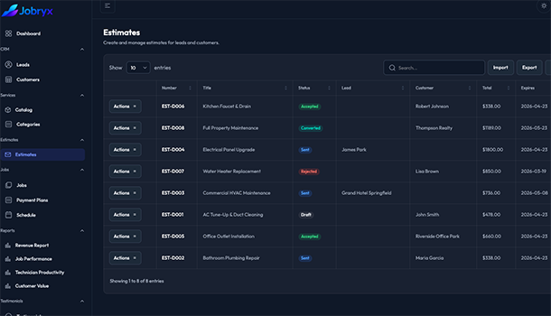 5. Estimate Builder screenshot